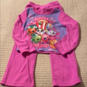 Shopkins pink 4/5 girls pajamas